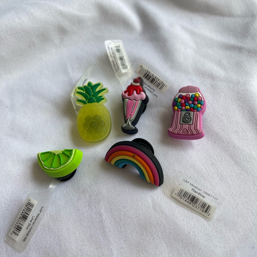 NWT sweets jibbitz crocs bundle rainbow gumball pineapple ice cream Sunday lime - Picture 2 of 3